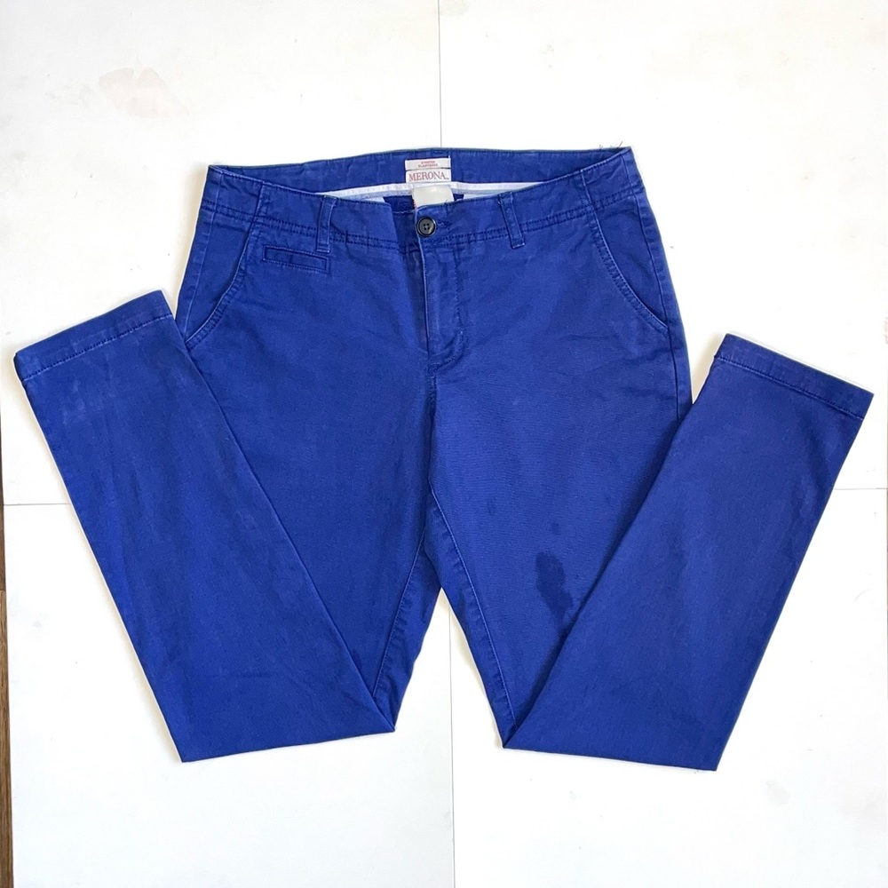 Merona Modern-Fit Blue Stretch Pants, Size 6